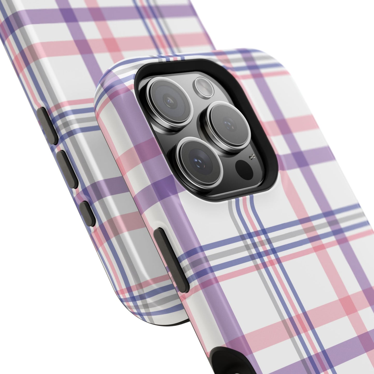 Impact-Resistant Cases - Spring Plaid Pink Purple