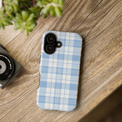 Impact-Resistant Phone Case - Easter Plaid Blue