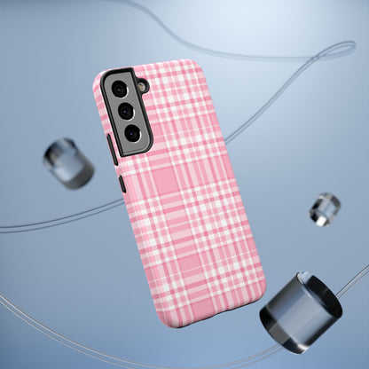 Impact-Resistant Phone Case - Easter Plaid Pink