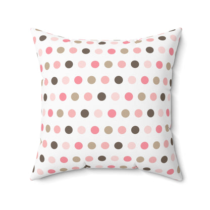 Spun Polyester Square Pillow with Removable Cover Hedgehog Playdate Polka Dots Gingham