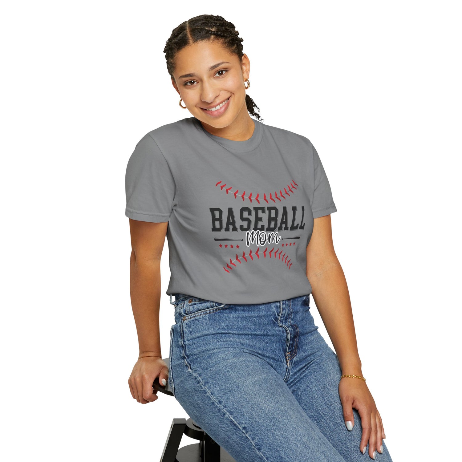 Baseball Mom T-Shirt, Unisex Garment-Dyed Tee, Perfect for Game Days, Mother's Day Gift, Casual Wear, Soft Cotton Tee