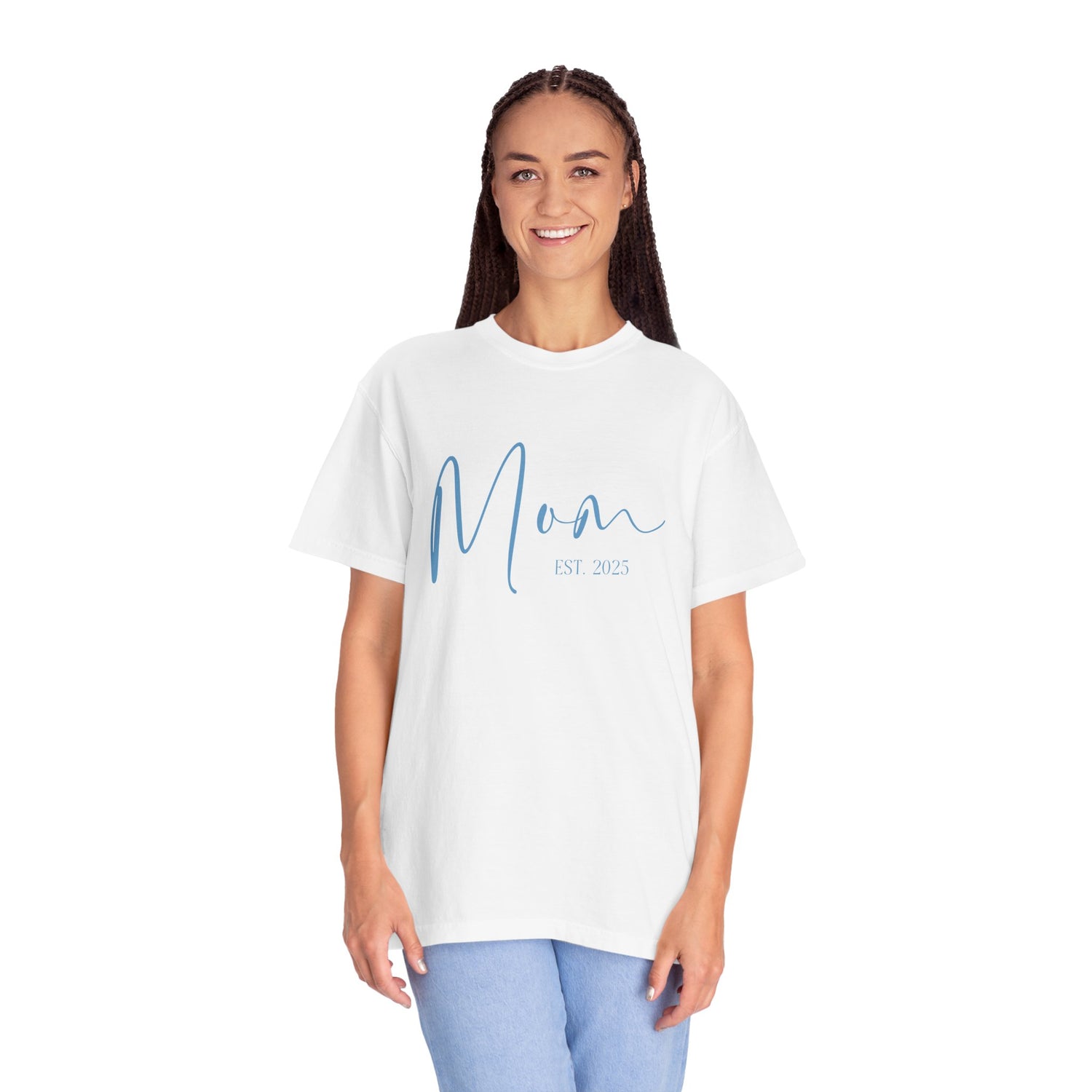 Mom Est 2025 Blue Comfort Colors T-Shirt