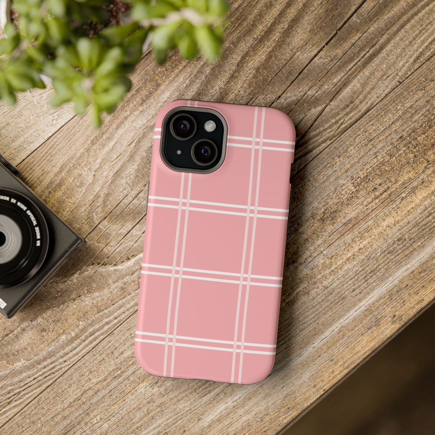 Impact-Resistant Phone Case -Girly Plaid