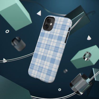 Impact-Resistant Phone Case - Easter Plaid Blue