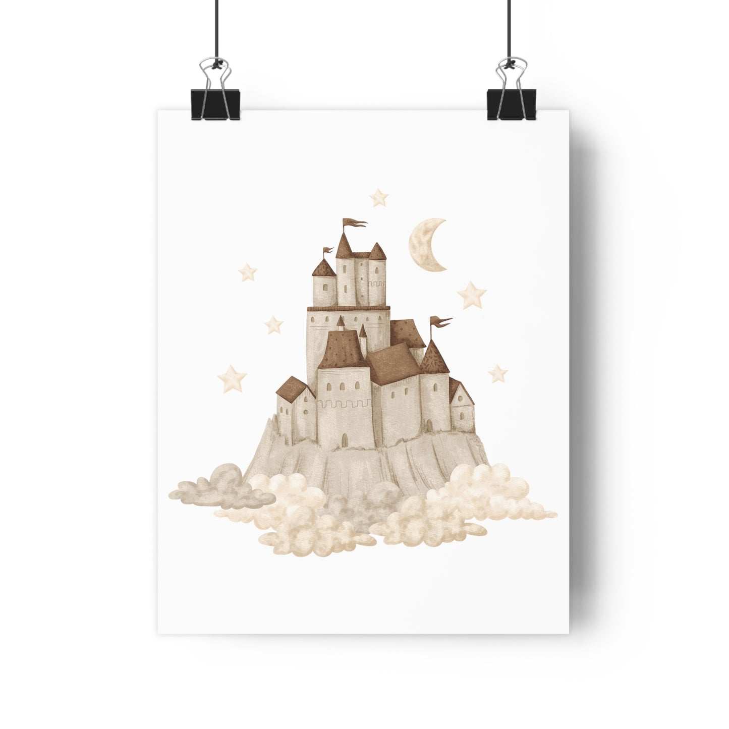 Giclée Art Print Watercolor Memories of Dreams Neutral Sandcastle