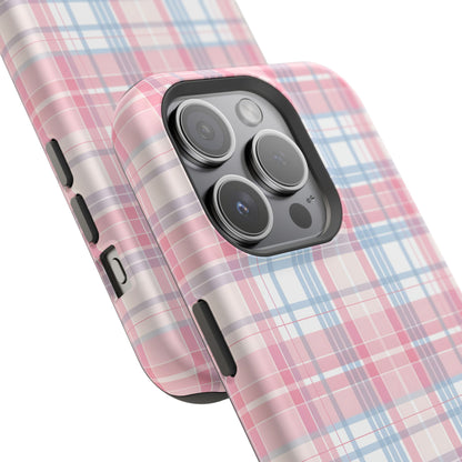 Impact-Resistant Cases-Spring Plaid Pink Blue