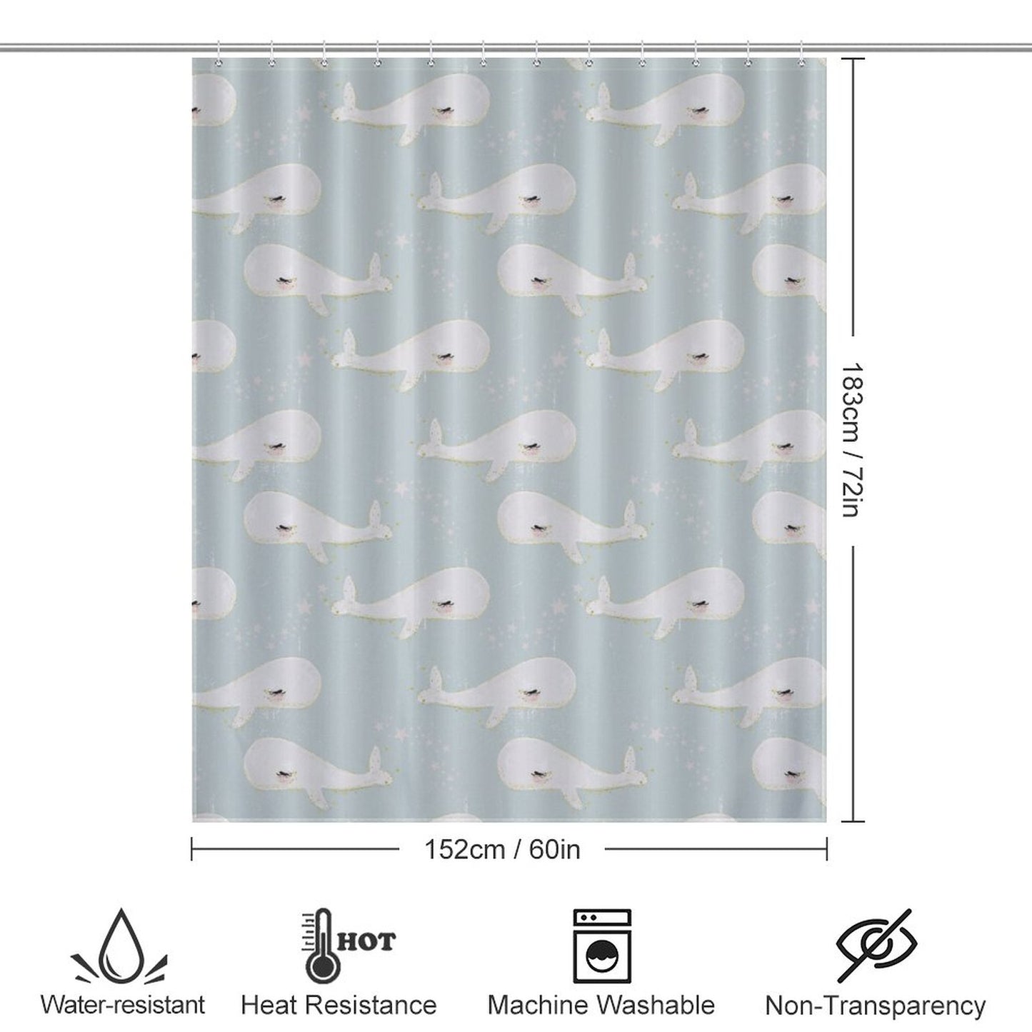 Flower Shower Curtain-66x72Inch (168x183cm)