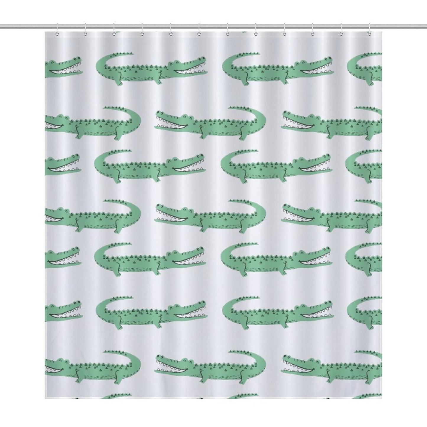 Lightweight Shower Curtain- Preppy Crocodiles