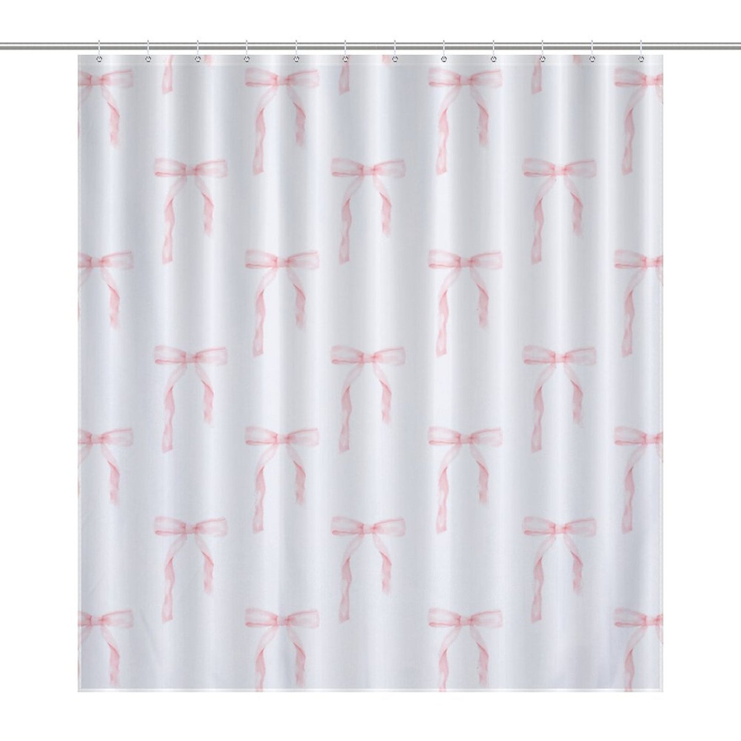 Lightweight Shower Curtain- Watercolor Coquette Pink Bows