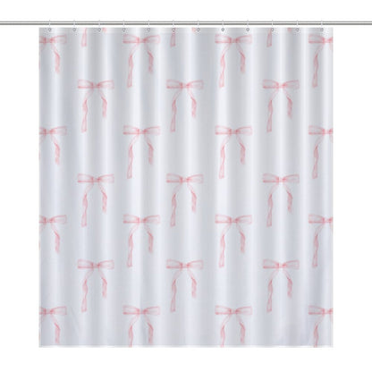 Lightweight Shower Curtain- Watercolor Coquette Pink Bows