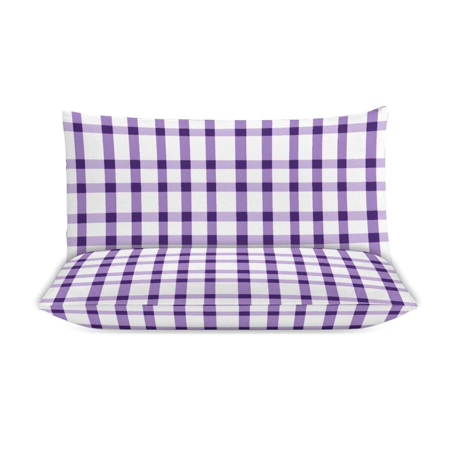 3-Piece Duvet Set-90"x90" Full/Queen Tiger Purple Plaid