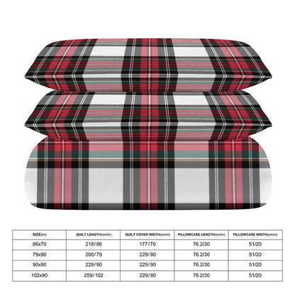 Christmas Tartan Plaid 3-Piece Bedding Set-90"x90" Full/Queen Plaid Duvet Cover