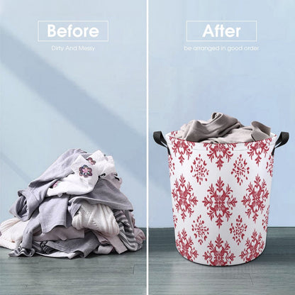 Collapsible Laundry Hamper- Elegant Snowflakes