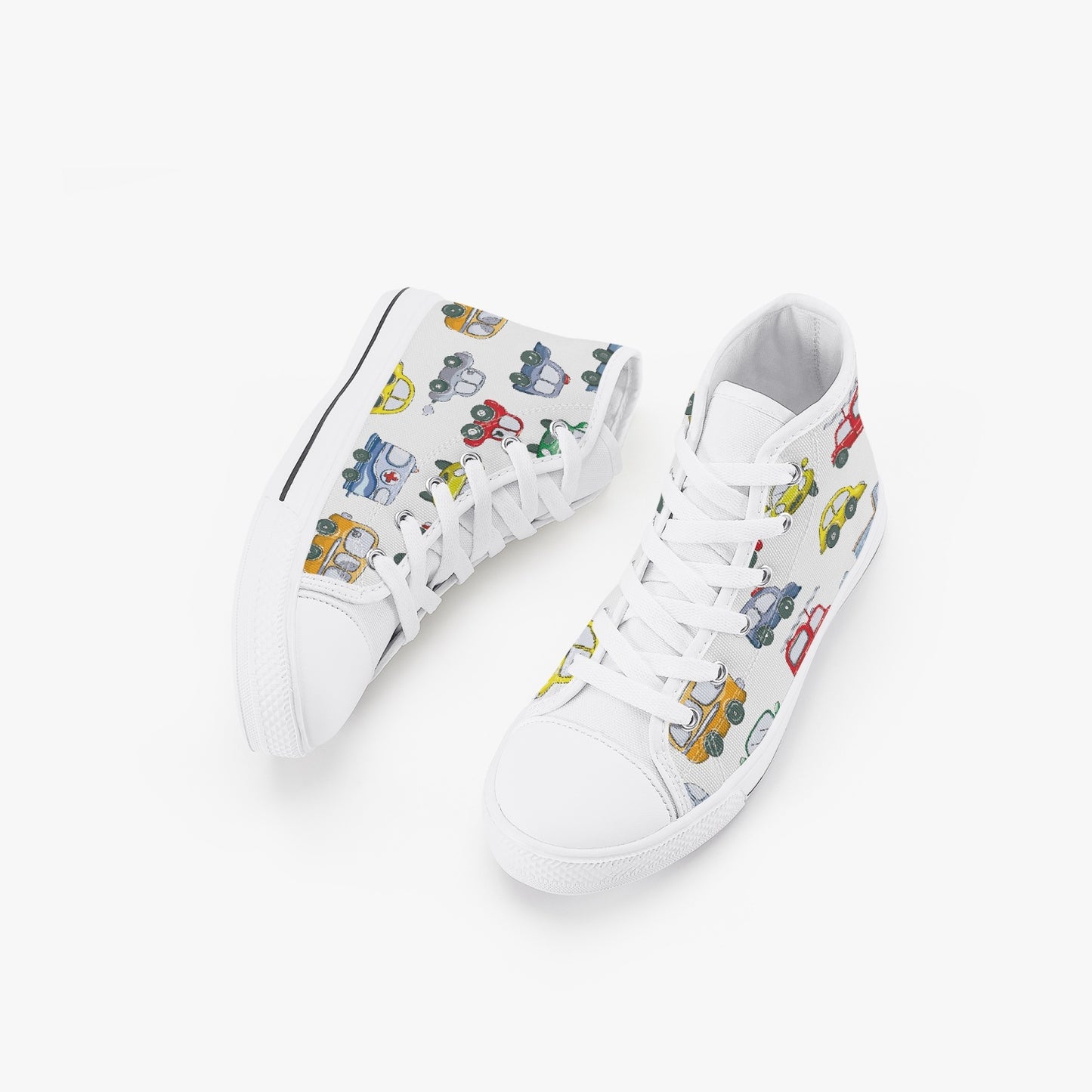 Boys Car Fun 2 Kid’s High-Top Canvas Shoes