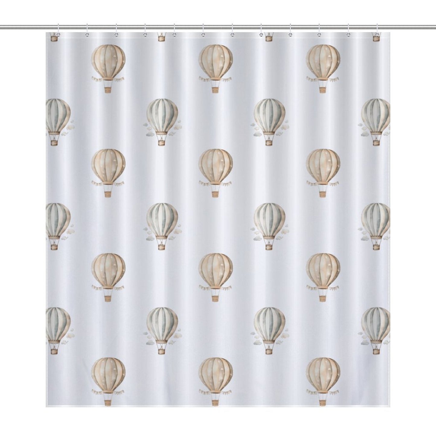 Lightweight Shower Curtain- Neutral Hot Air Balloons