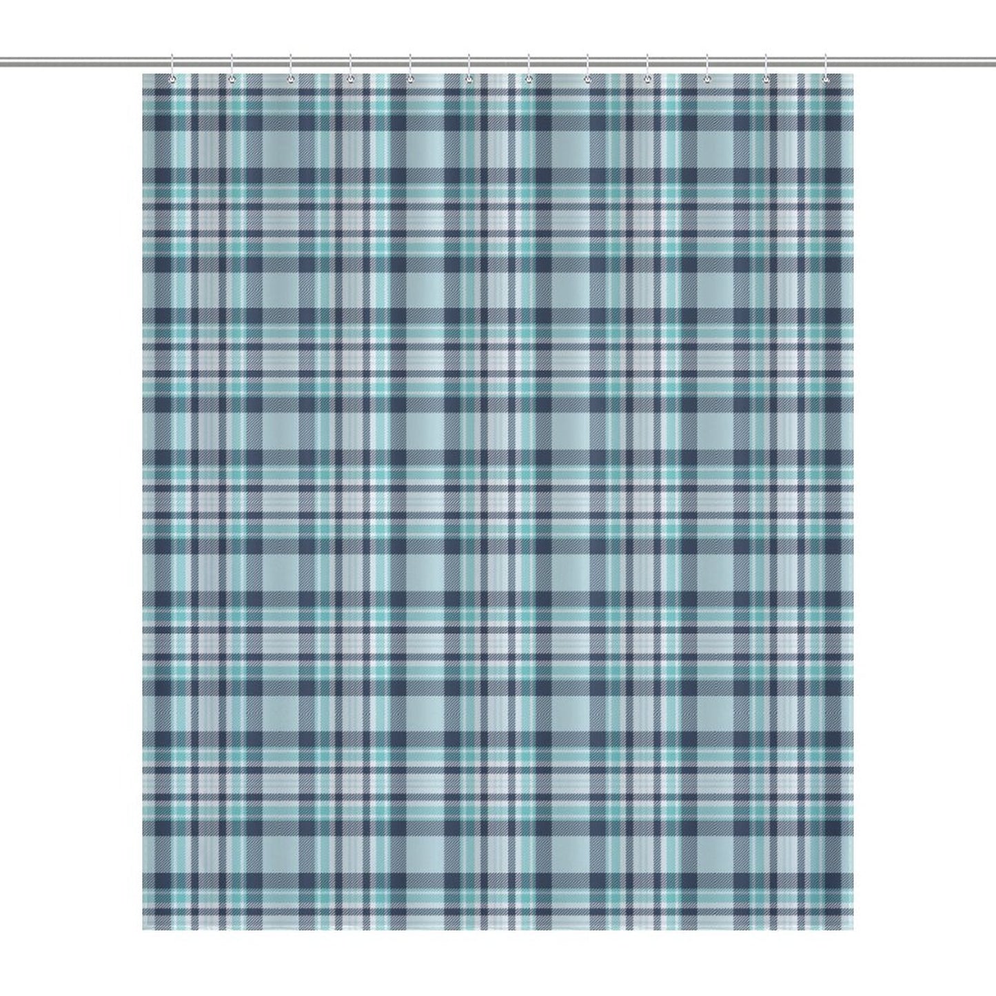 Lightweight Shower Curtain- All the Blues Plaid