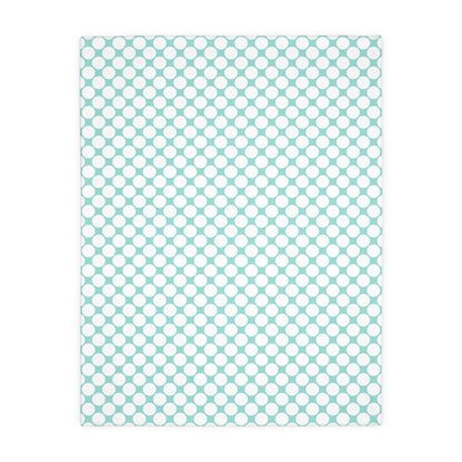 Velveteen Microfiber Two-sided Polished Polka Dots Aqua White