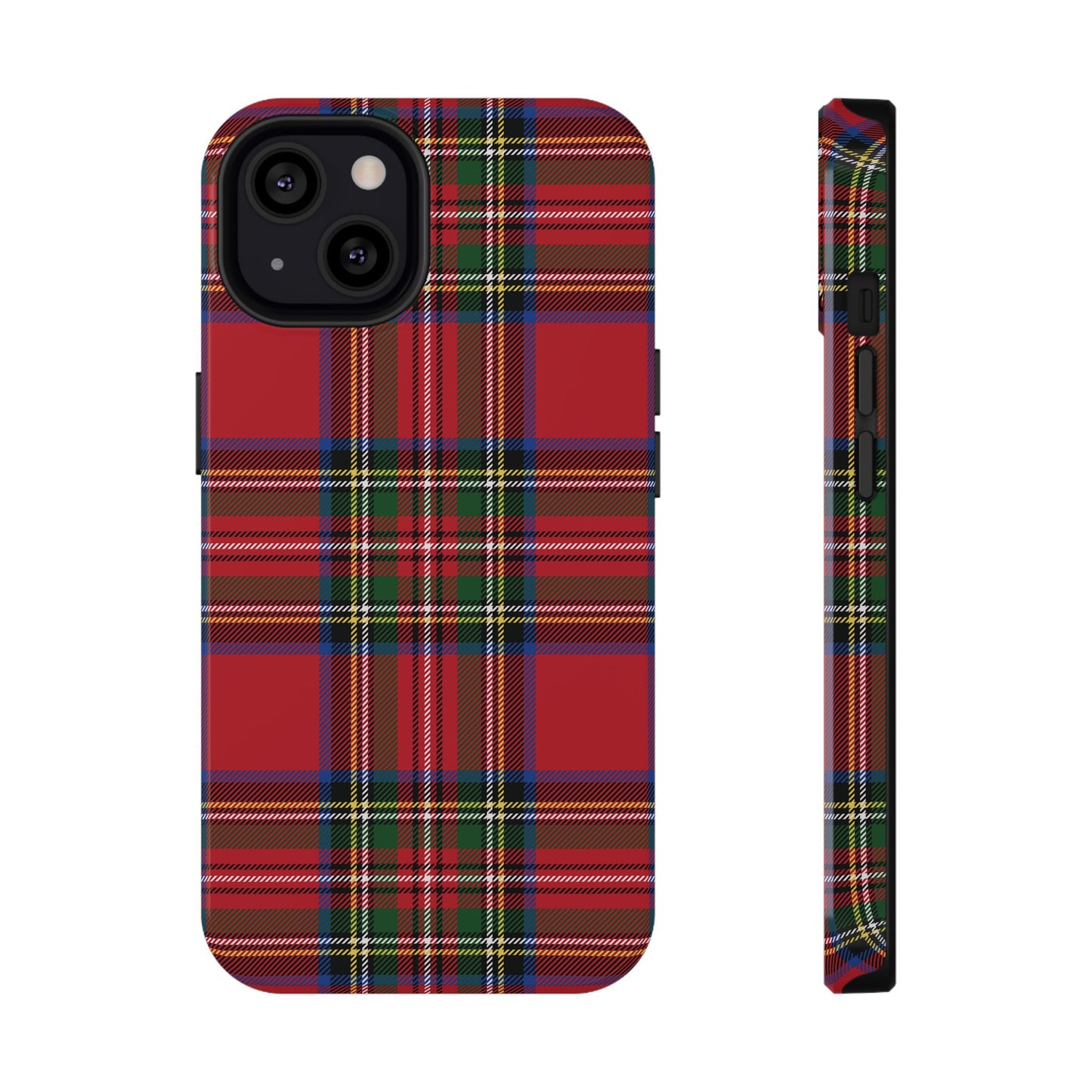 Impact-Resistant Phone Case-Holiday Tartan Plaid Red