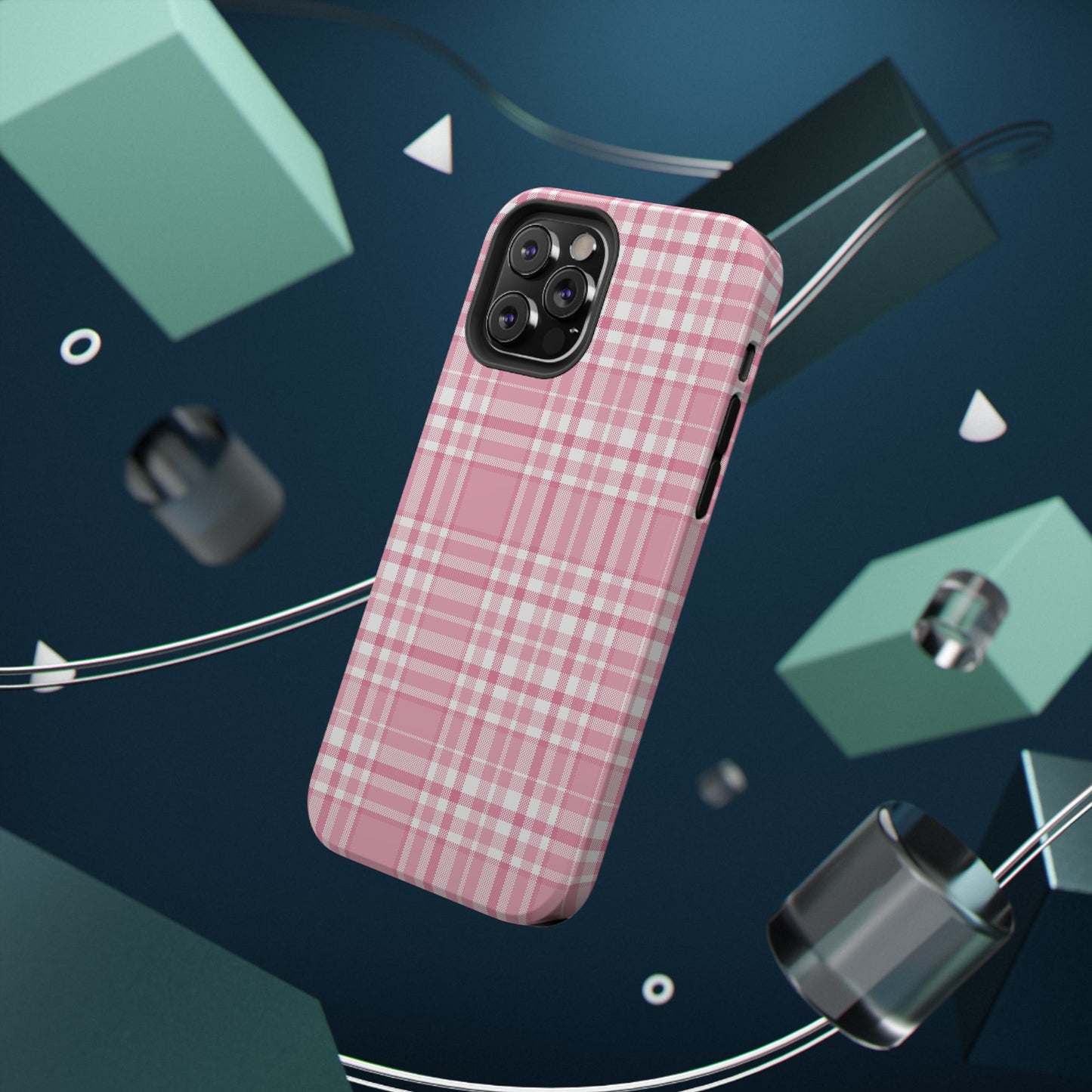 Impact-Resistant Phone Case - Easter Plaid Pink