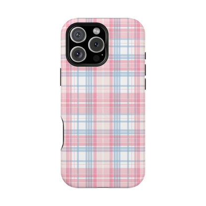 Impact-Resistant Cases-Spring Plaid Pink Blue