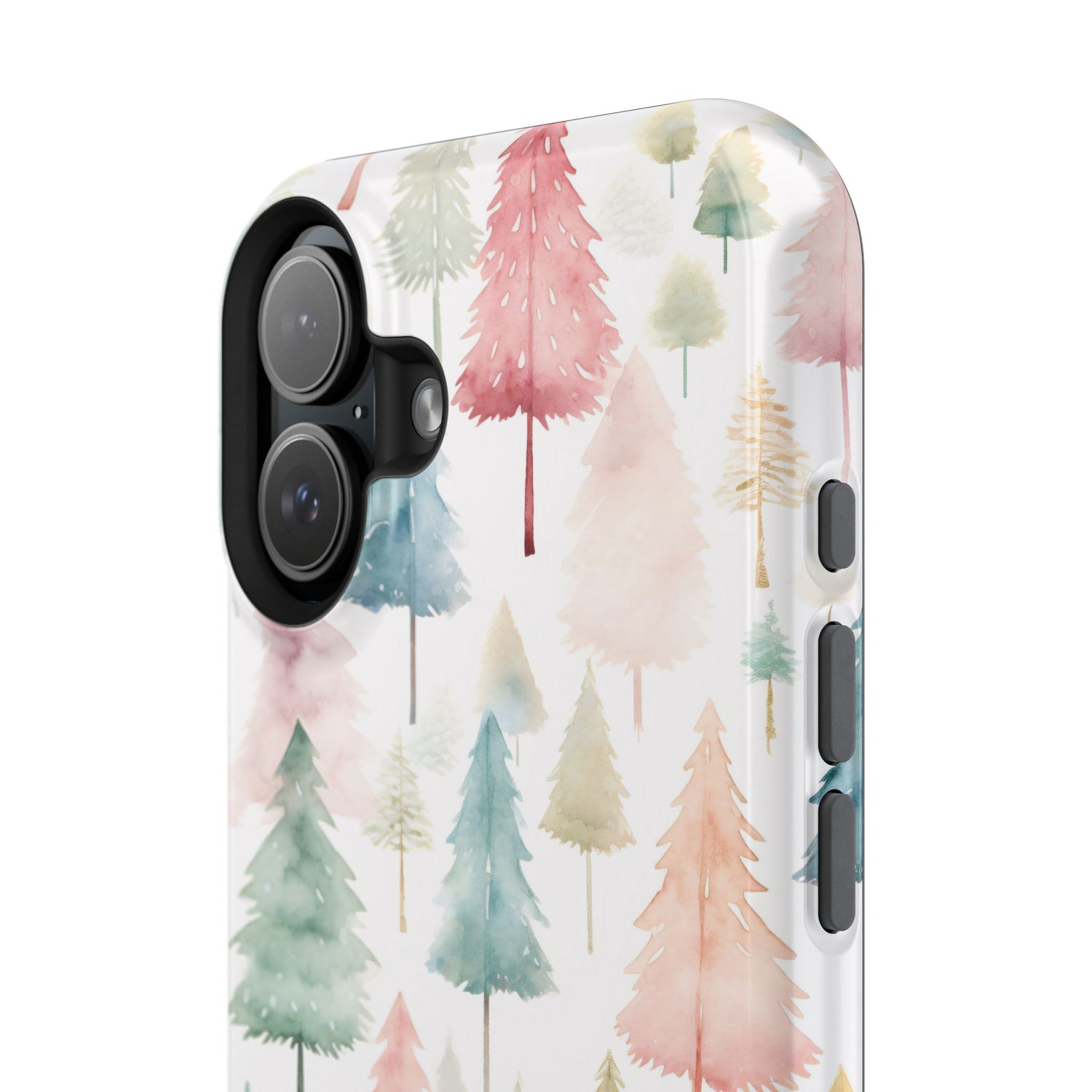 Watercolor Christmas Trees Impact-Resistant Phone Case, iPhone, Samsung