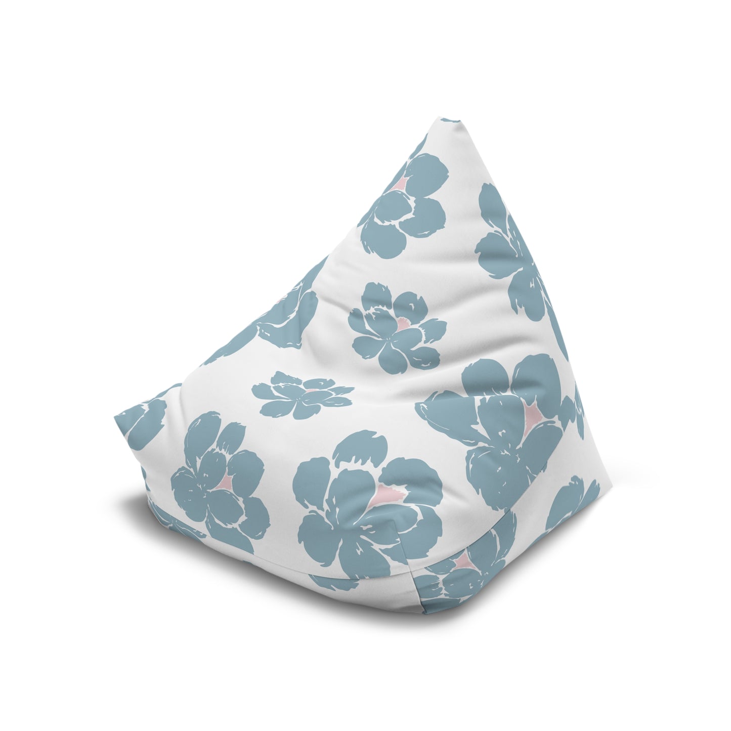 Pink, Blue Floral Bean Bag Chair Cover