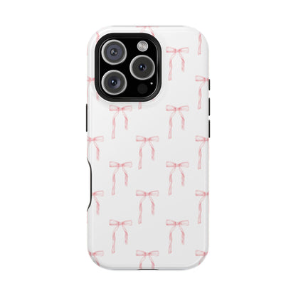 Watercolor Coquette Pink Bows Impact-Resistant Phone Case