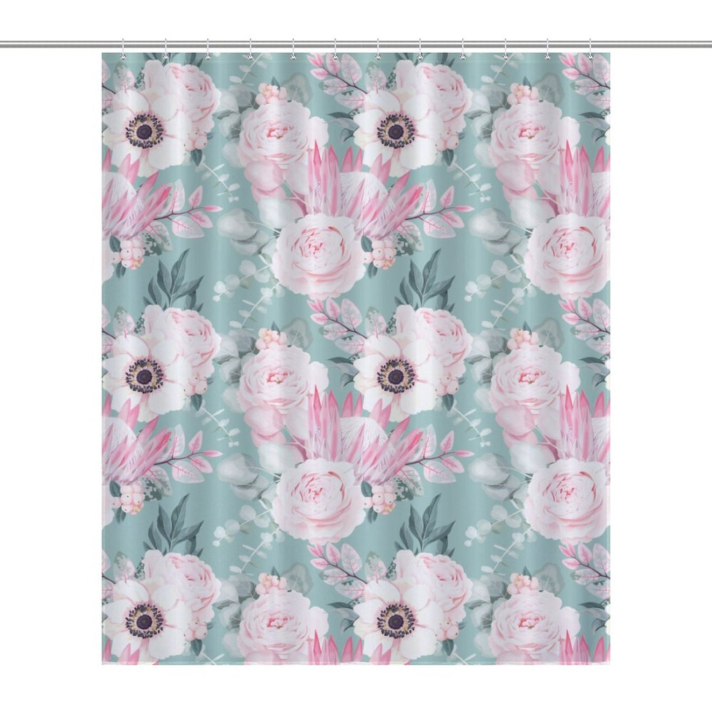 Lightweight Shower Curtain- Boho Floral Fun