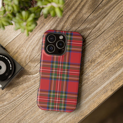 Impact-Resistant Phone Case-Holiday Tartan Plaid Red