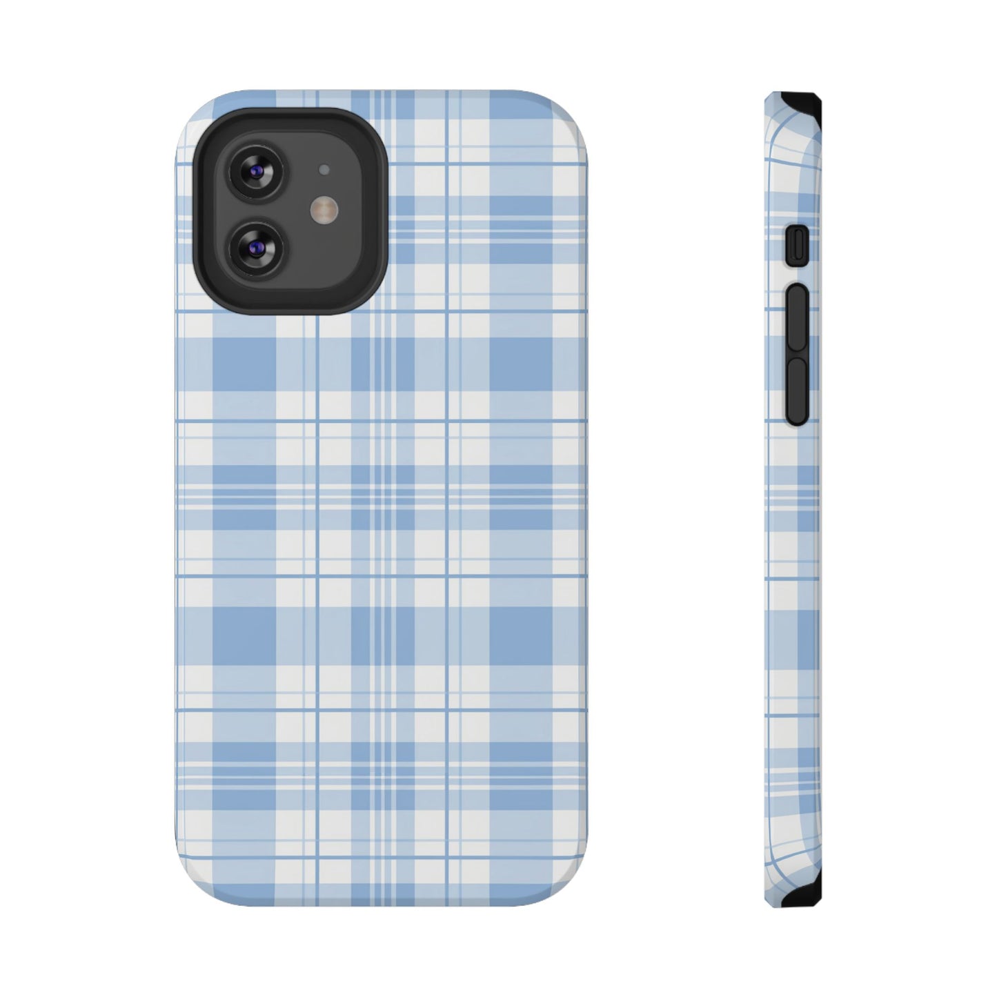 Impact-Resistant Phone Case - Easter Plaid Blue