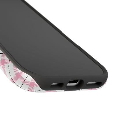 Impact-Resistant Phone Case - Pink Black Plaid