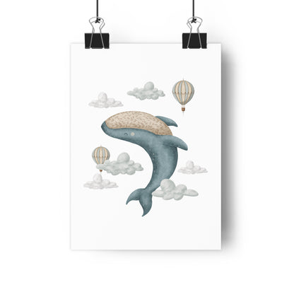 Giclée Art Print Memories of Dreams Whale Hot Air Balloons