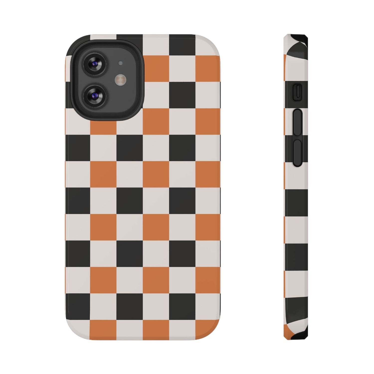 Trendy Halloween Checkerboard Phone Case | Impact-Resistant, iPhone, Samsung