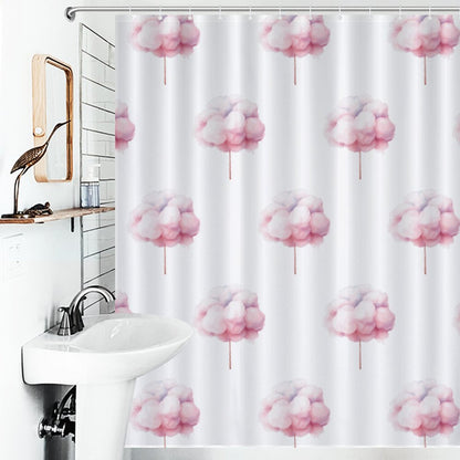 Lightweight Shower Curtain- Watercolor Cotton Candy