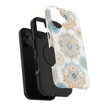 Impact-Resistant Cases, Blue Gold Boho Fun