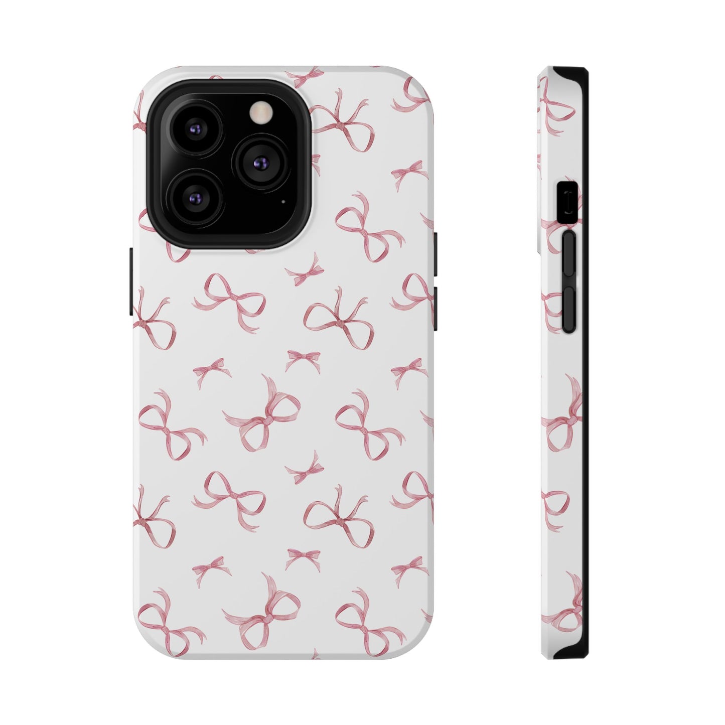 Impact-Resistant Phone Case - Coquette Bows Pink