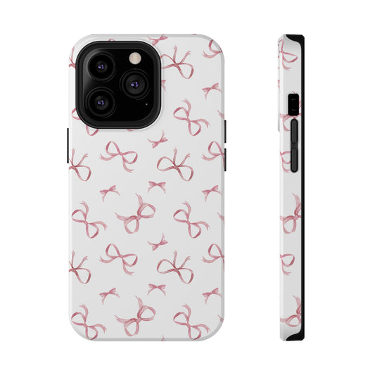 Impact-Resistant Phone Case - Coquette Bows Pink