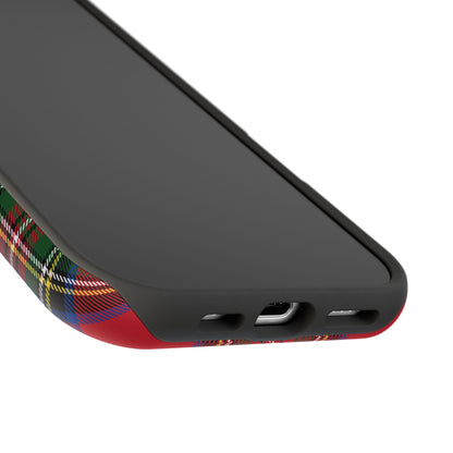 Impact-Resistant Phone Case-Holiday Tartan Plaid Red