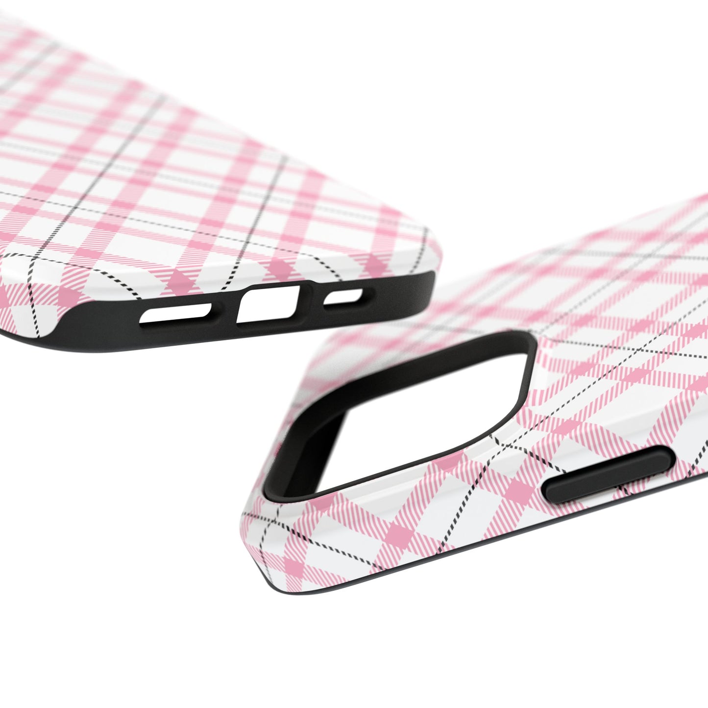 Impact-Resistant Phone Case - Pink Black Plaid