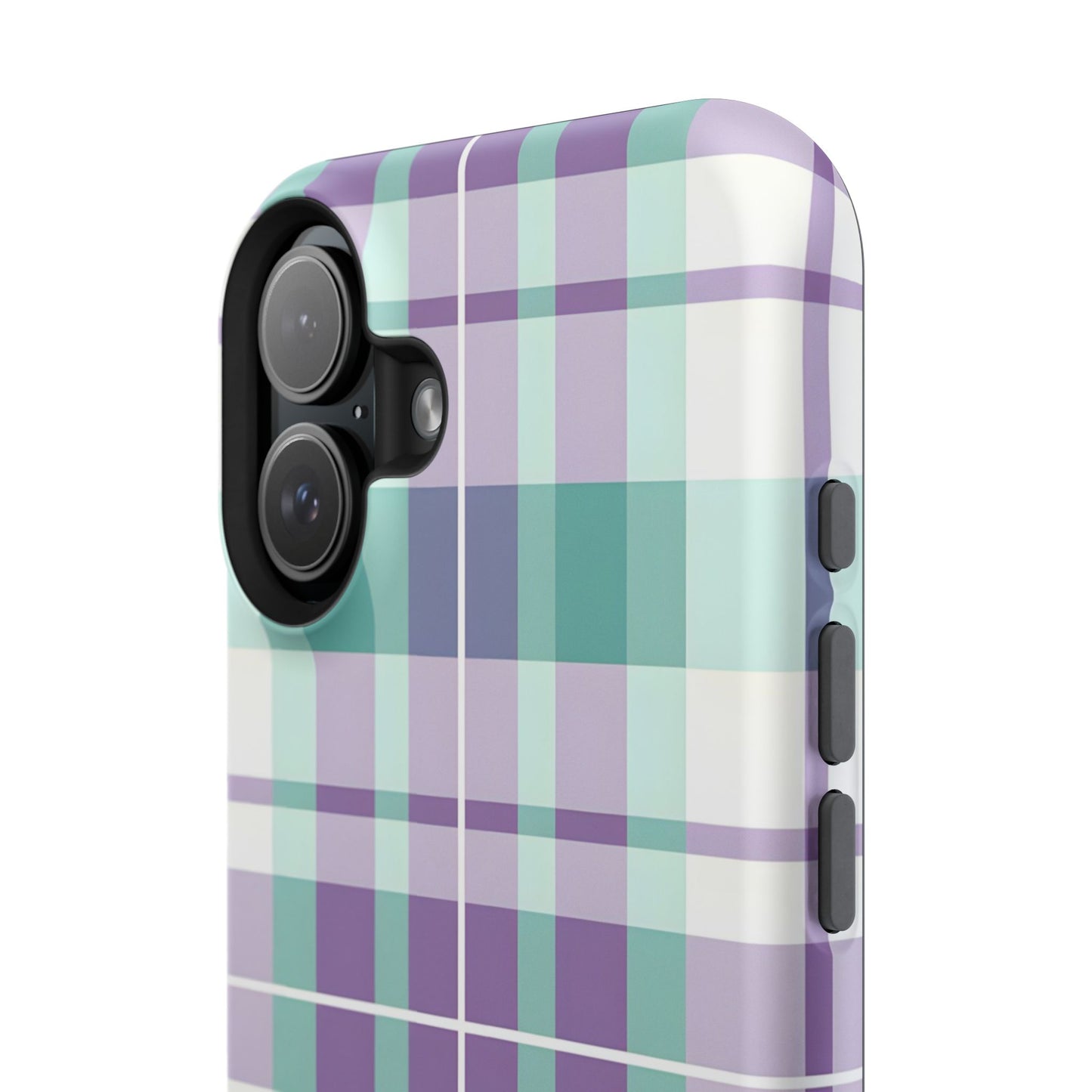 Impact-Resistant Phone Case - Spring Plaid Purple