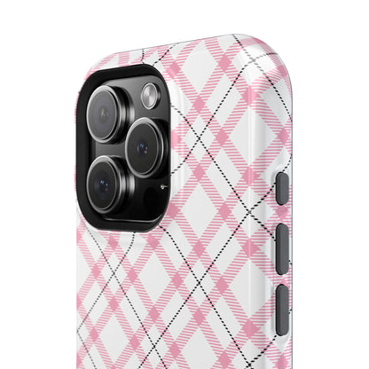 Impact-Resistant Phone Case - Pink Black Plaid