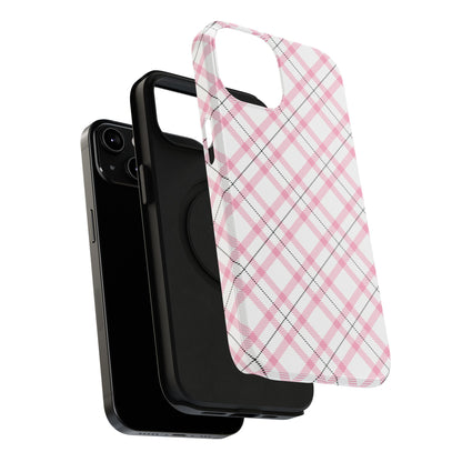 Impact-Resistant Phone Case - Pink Black Plaid