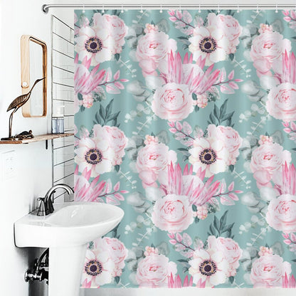 Lightweight Shower Curtain- Boho Floral Fun