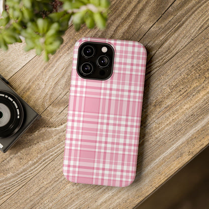 Impact-Resistant Phone Case - Easter Plaid Pink