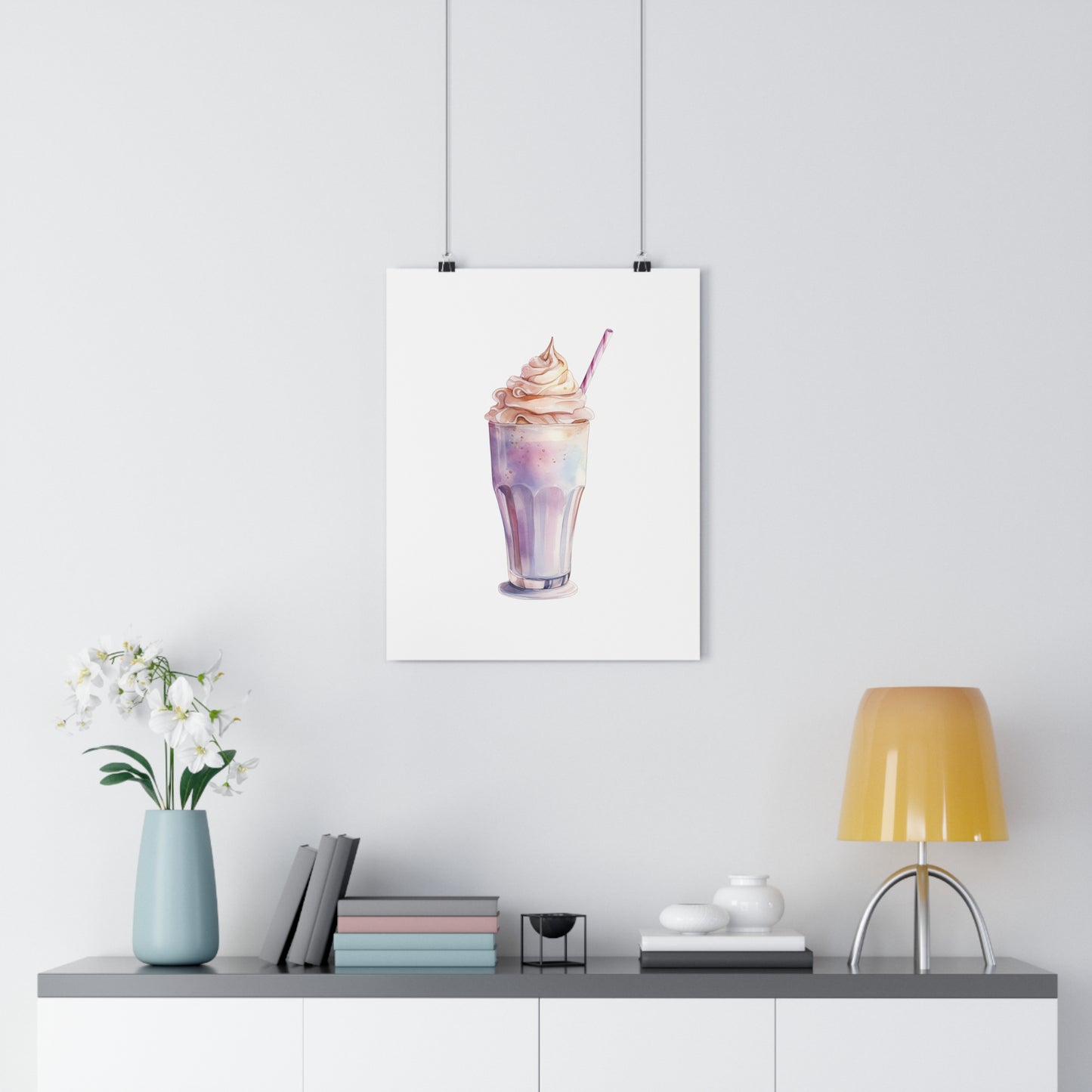 Giclée Art Print Watercolor Candy Land Milkshake