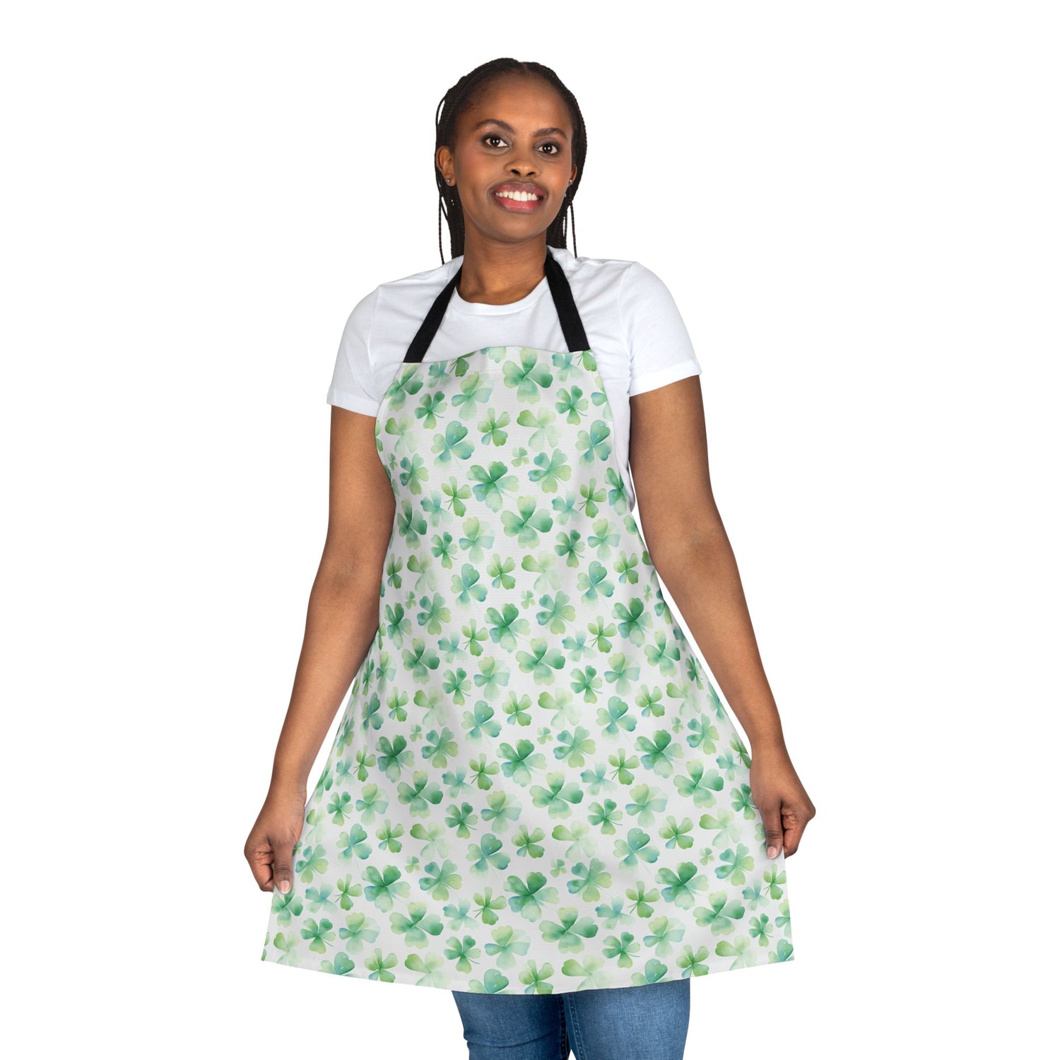 St. Patrick's Day Apron, Shamrock Design, Cooking Gift, Garden Party Chef Apron, Kitchen Wear, Festive Cooking
