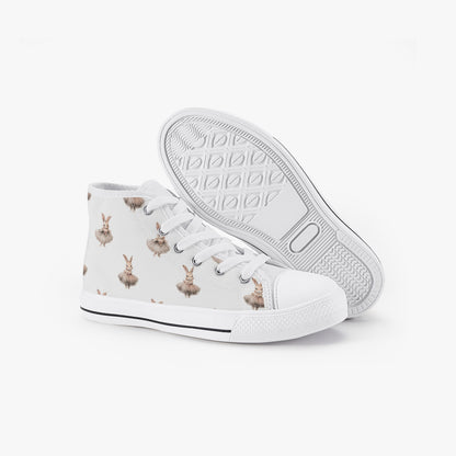 Girls Ballerina Bunnies Kid’s High-Top Canvas Shoes