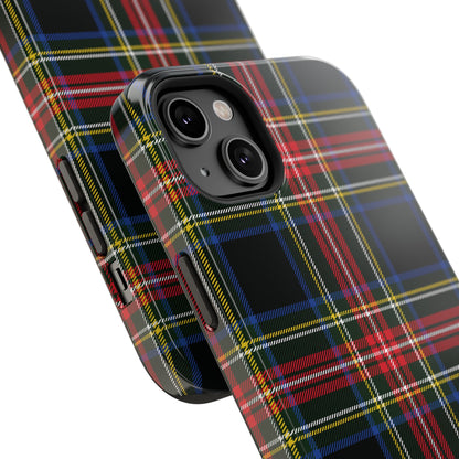 Impact-Resistant Holiday Phone Case-Christmas Tartan Plaid Black