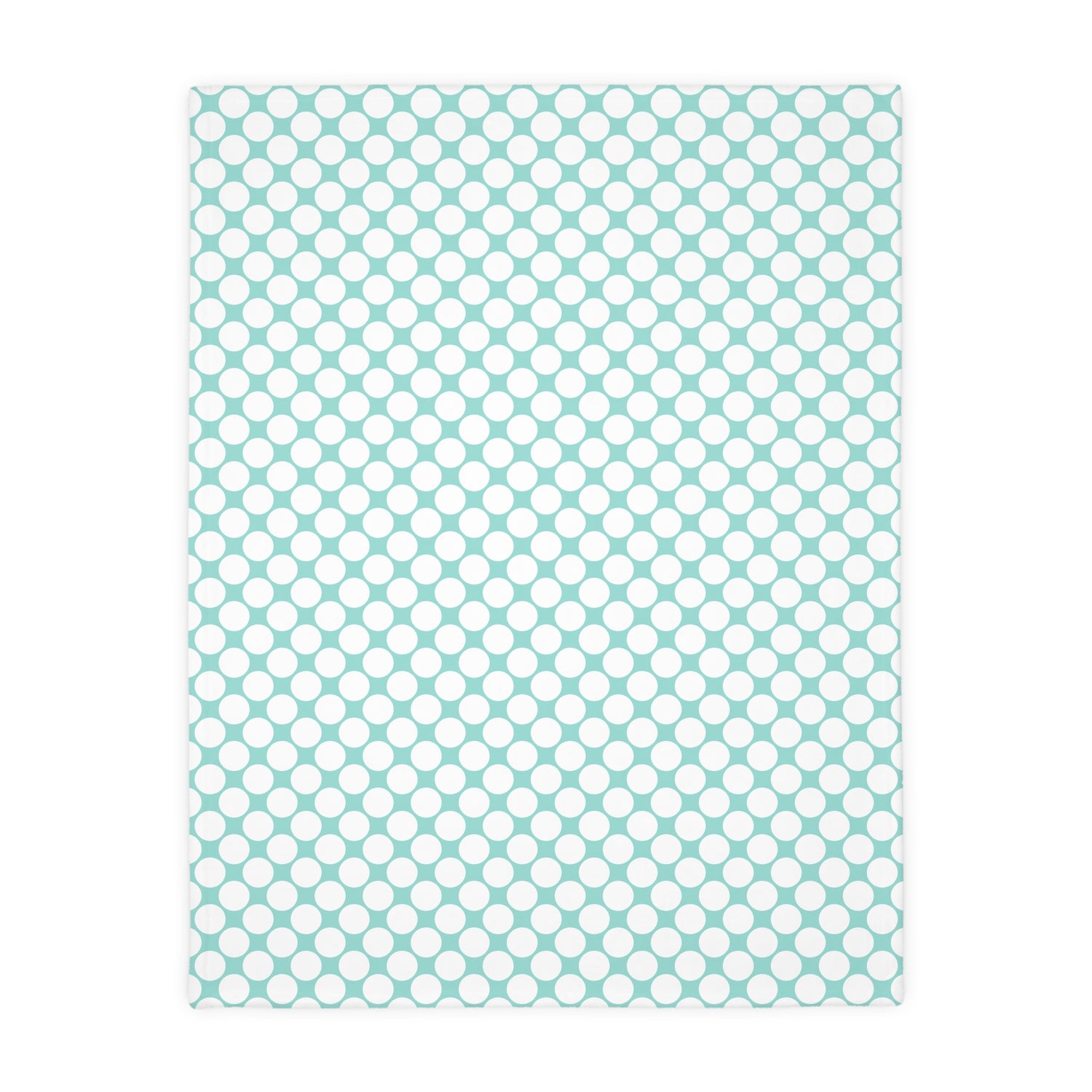Velveteen Microfiber Two-sided Polished Polka Dots Aqua White