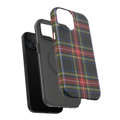 Impact-Resistant Holiday Phone Case-Christmas Tartan Plaid Black